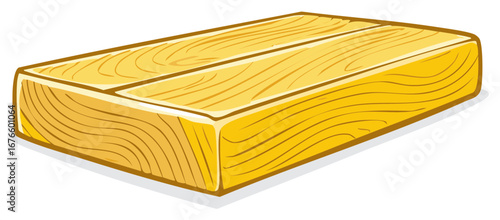 Cartoon Wooden Plank Lumber Illustration Two Pieces Timber Woodgrain Texture