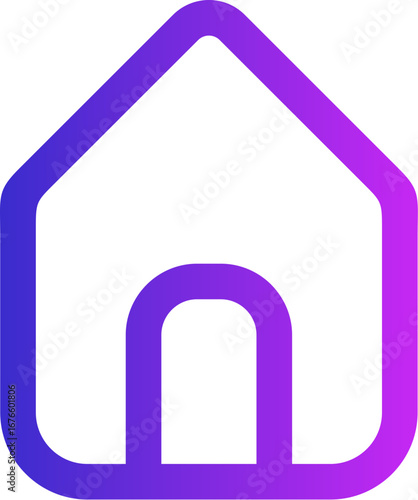 Home Icon Design Gradient Purple House Symbol