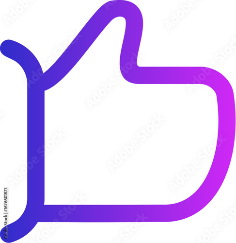 Vibrant gradient line art of a thumbs up icon, symbolizing social media likes, approval, and positive feedback