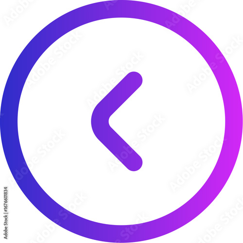 Modern back arrow icon with a purple and blue gradient circle, representing web navigation and previous page functionality for UI design