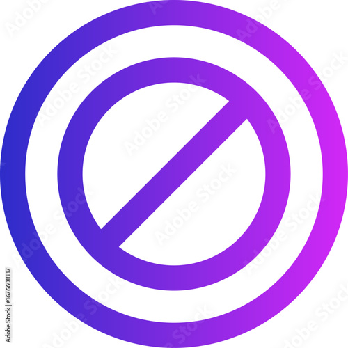 Free Download Modern gradient icon representing prohibition, a sleek purple and blue circular symbol for denial, restriction, and banned content - GFXLoad