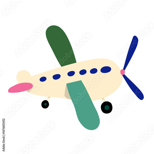 illustration of toy airplane isolated on white