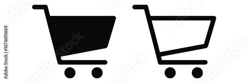 Shopping Cart Icon Set – Online Store, Buy, Sale, and E-commerce Symbols