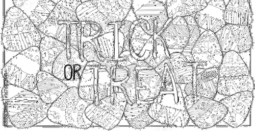 Candy corn sweets vector coloring page. Candy corn with ornament.