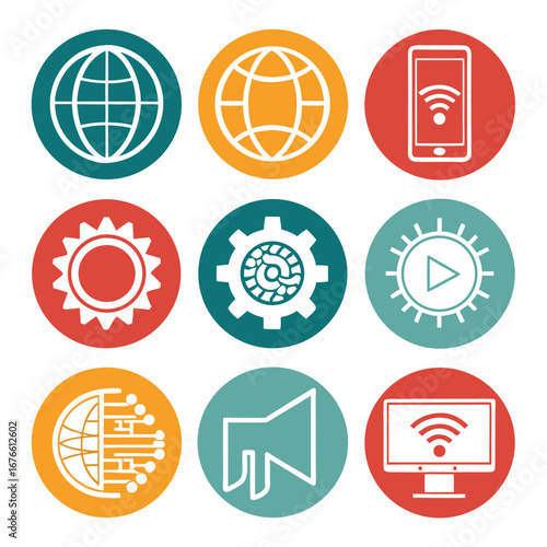 Medical and human organ related icon set and world technology site 
