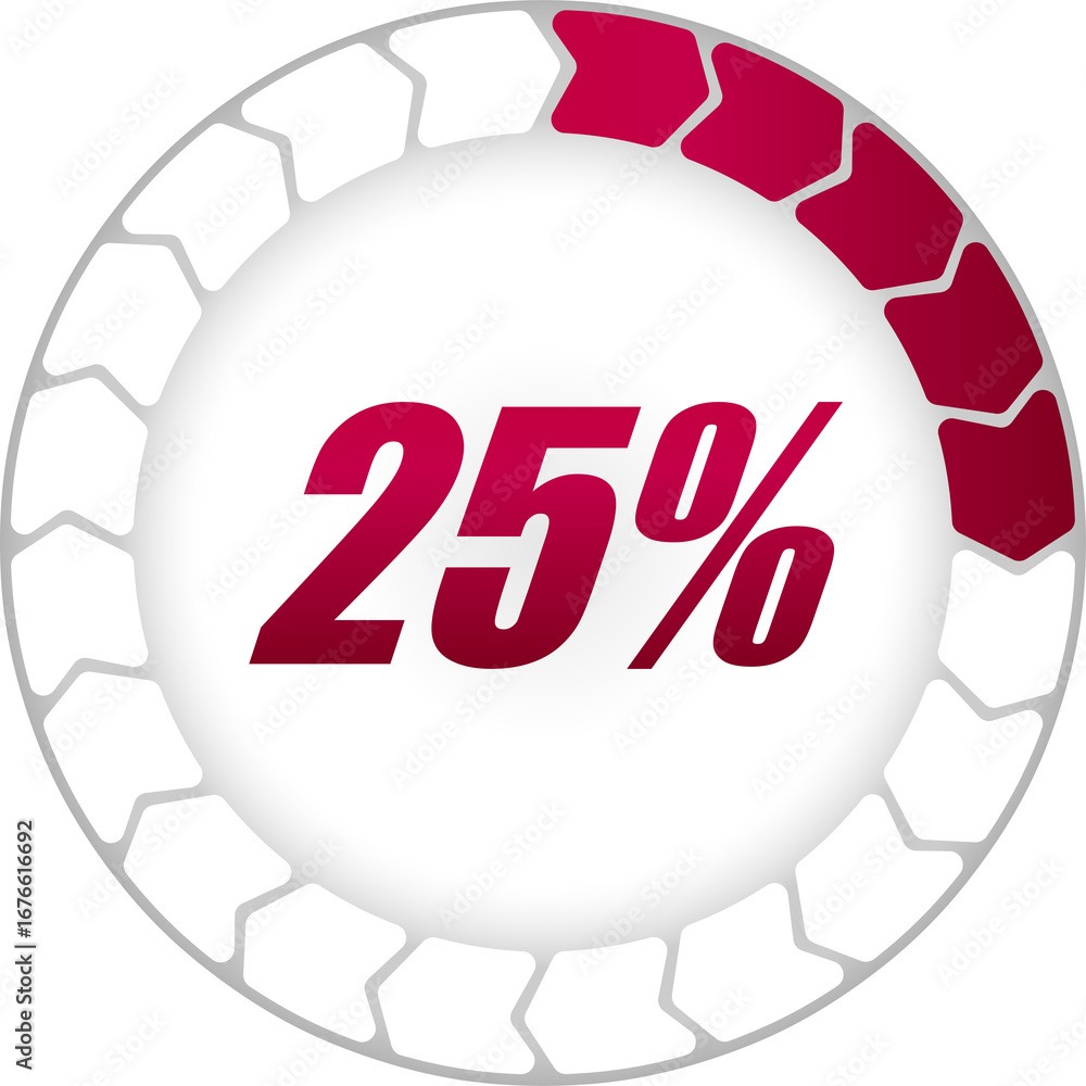 Fototapeta premium Percentage and Progress Icon. 25% Illustration