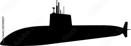 American Modern Submarine silhouette vector