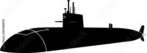 American Modern Submarine silhouette vector