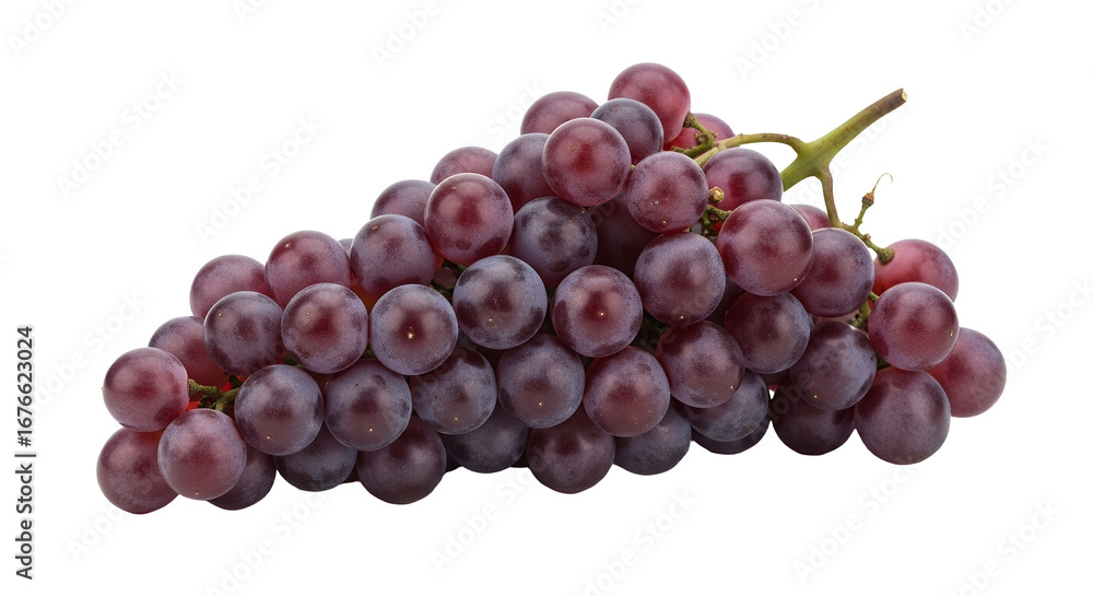 Fototapeta premium Fresh Red Grapes Bunch on Black Background