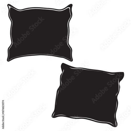 A black silhouette of a pillow vector