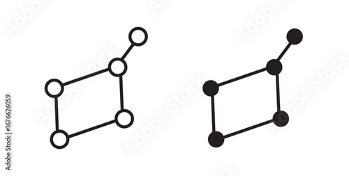 Lyra Constellation icon . Vector illustration with stroke and fill on a white background.