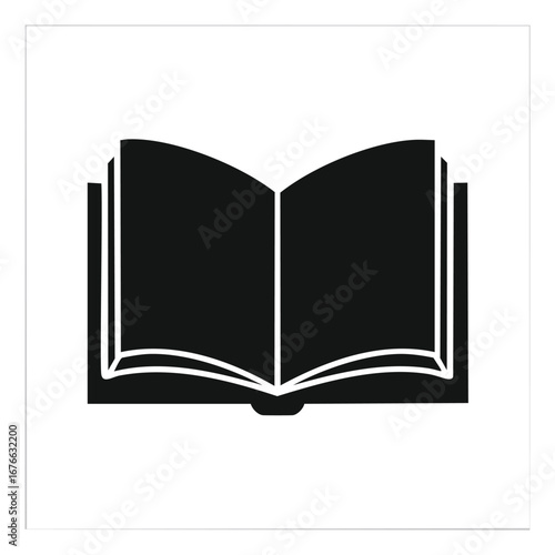 Open black book with white pages vector
