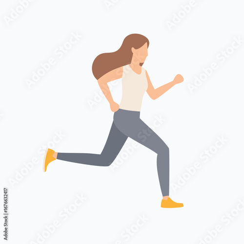 Woman running in athletic wear fitness exercise