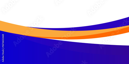 Free Download Abstract blue and orange business banner background with dynamic wave composition. Overlapping flat vector illustration - GFXLoad