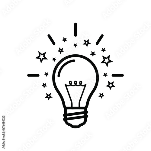 Illumination Spark: The spark of an idea ignites with a brilliant glow, a radiant symbol of innovation and creativity.