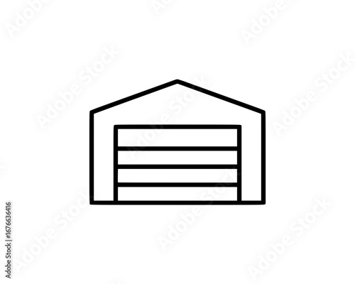 Minimalist icon of a garage