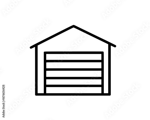 Minimalist icon of a garage