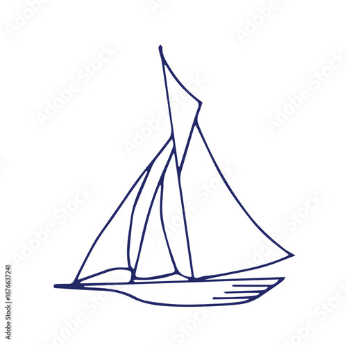 Set of vector drawings related to sailing stock