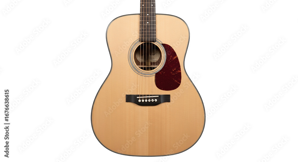 Obraz premium Acoustic Guitar Musical Instrument on Black Background