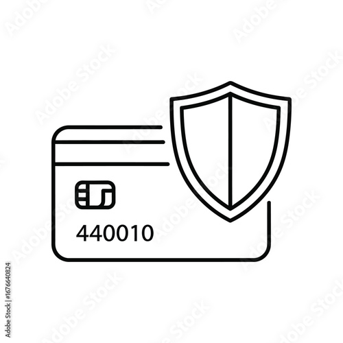 Secure Transaction: A digital illustration shows a credit card safeguarded by a protective shield, representing the security of financial data and transactions.