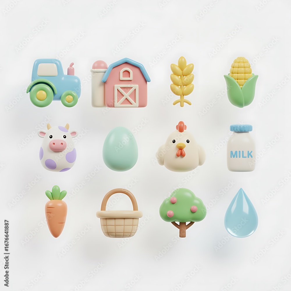 Obraz premium Adorable Farm Life Miniatures Collection for Crafting and Decor