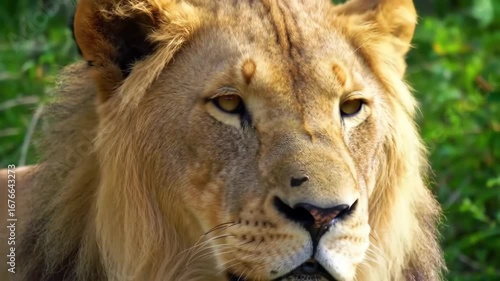 Majestic Lion Up-Close Portrait of the King