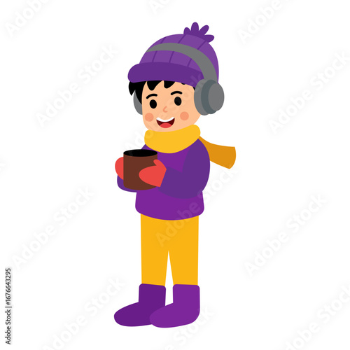 Boy Kid Holding Hot Drink
