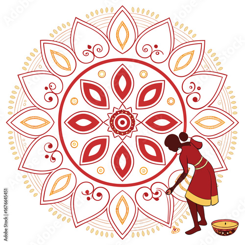 Intricate indian festival ornament design featuring traditional tilak motifs celebrating sibling bonds and cultural heritage with vibrant colors and elegant patterns