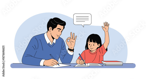 Teacher helping young student understand a difficult concept during a private lesson session