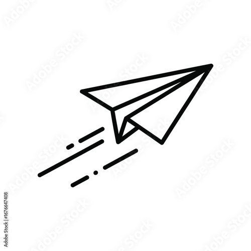 Paper Airplane: A meticulously crafted illustration captures the essence of a simple paper airplane soaring with swift precision, evoking a sense of youthful optimism.