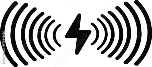 wireless charging icon. wireless power vector symbol on transparent background 