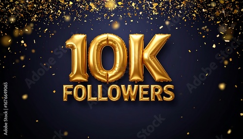 Gold balloons celebrating 10,000 followers