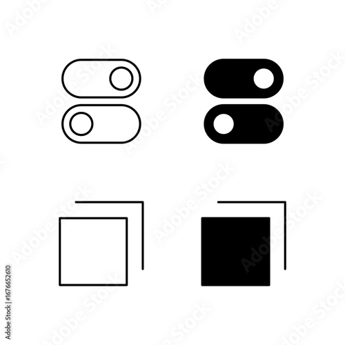 Switch and Tab Icon Collection in Line and Solid Style