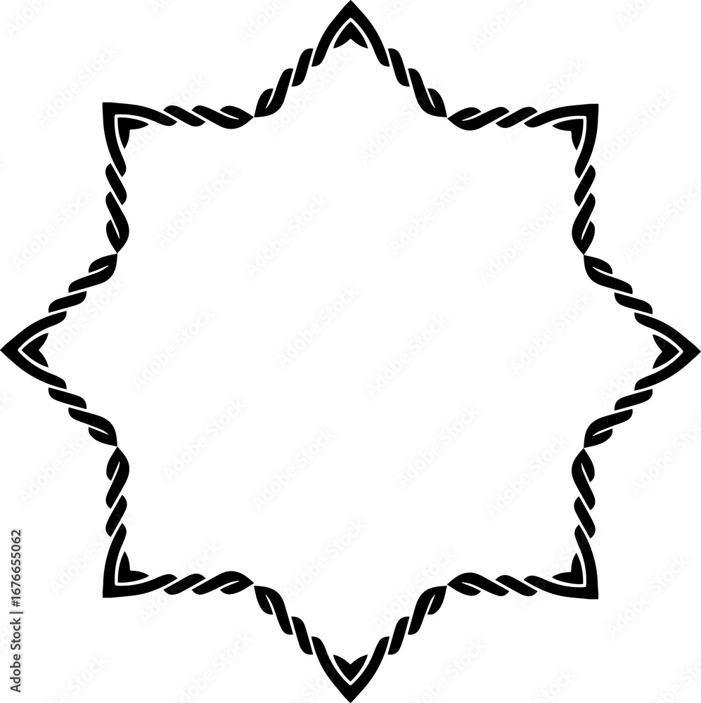 Fototapeta premium Vintage Ornamental Frame – Elegant Black Vector Border, PNG, 300 DPI
