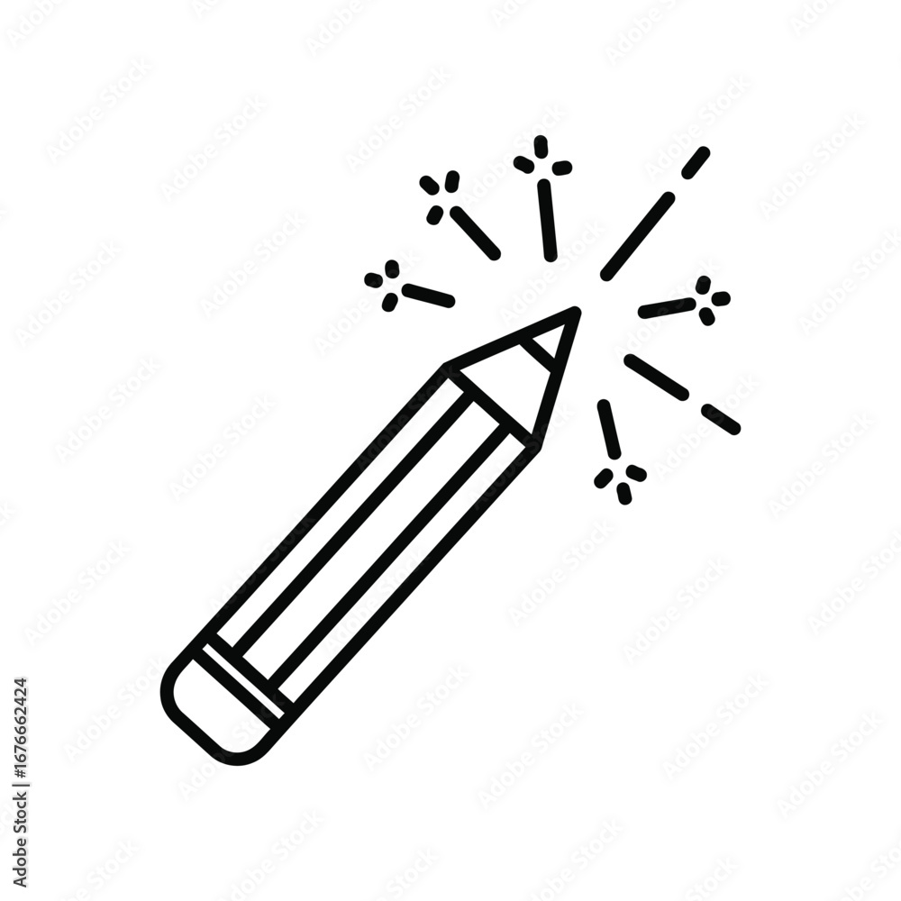 Obraz premium Creative Spark: The image captures a stylized pencil radiating creative energy, ready to bring ideas to life through drawing and imagination.
