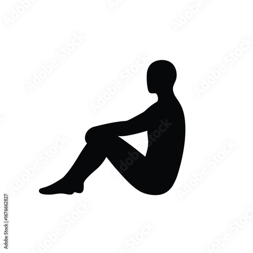 Silhouette Person Sitting Contemplative Pose