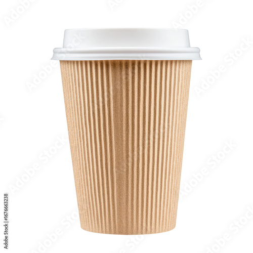 Wallpaper Mural A brown paper coffee cup with a white lid isolated on a black background, ready for a hot drink. Torontodigital.ca