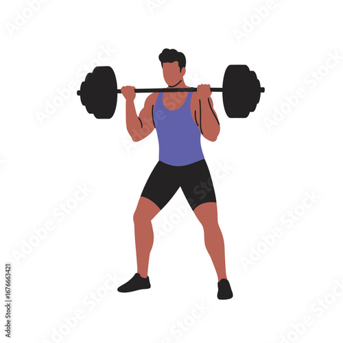 Man Weightlifting Barbell, Fitness Exercise