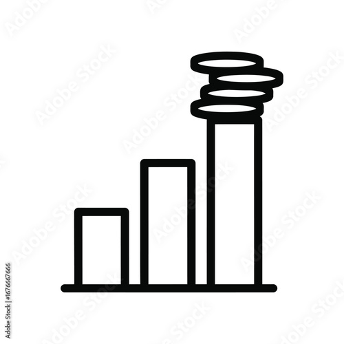 Financial Growth: An elegant, minimalist depiction of financial progress, showcasing a rising graph with accompanying coins to symbolize wealth and prosperity.