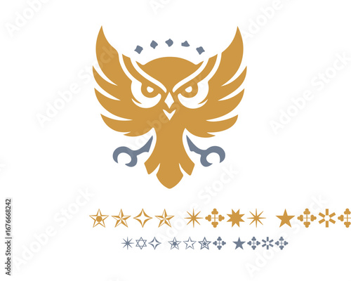 Owl Shield Logo Vector