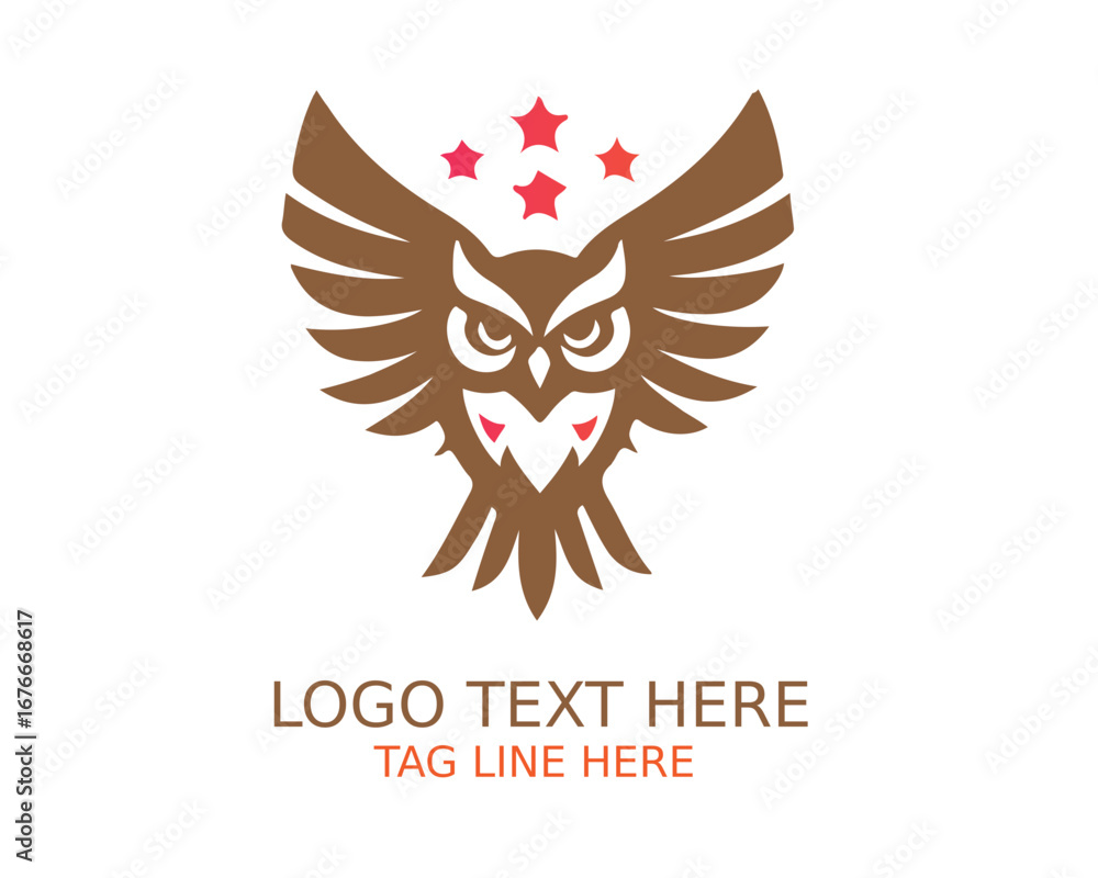 Fototapeta premium Owl Shield Logo Vector