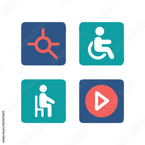 set of accessibility icon vector