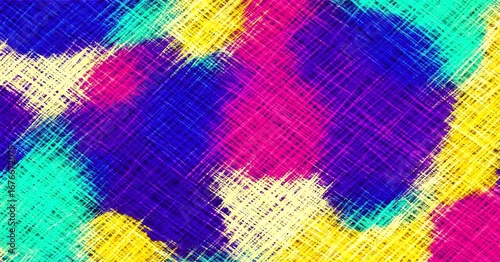 Vibrant abstract pattern with bold colors and textured brush strokes