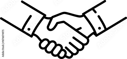 Handshake line icon business partnership agreement symbol