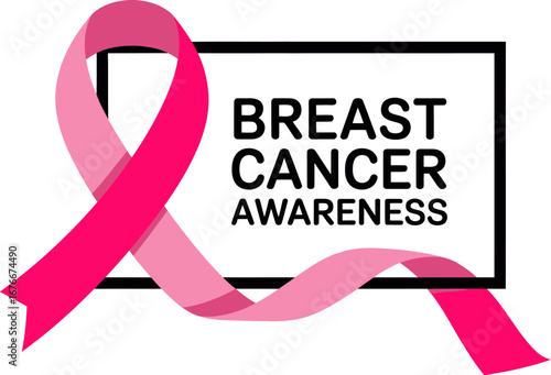 Breast cancer awareness month pink ribbon support campaign