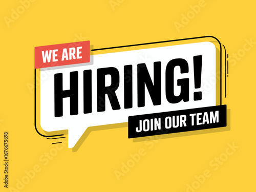 We are hiring join our team recruitment announcement graphic design