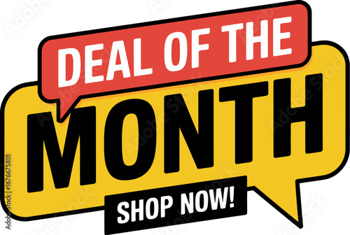 Exciting "Deal of the Month" announcement with "Shop Now!" call to action