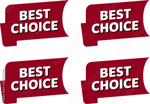 Best choice label red banner vector design sale promotion