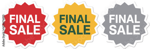 Final sale promotion stickers for retail and ecommerce shop