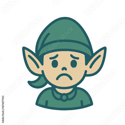 character emotion elf sadness vector on white background
Vector character emotion